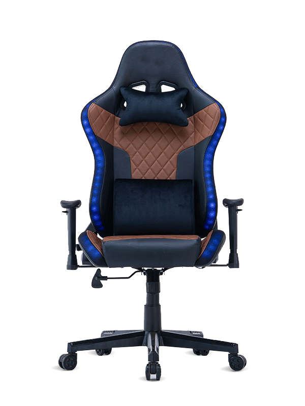 Hochwertiger Gaming-Stuhl mit verstellbarer Armlehne und RGB-LED-Licht 