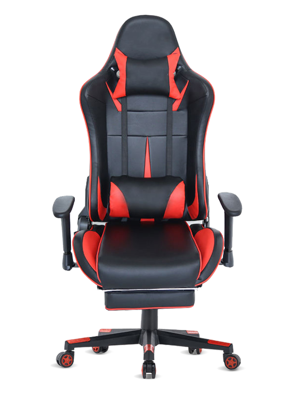 Hochwertiger Computer-Büro-Gaming-Stuhl mit Fußstütze und Lendenkissen 